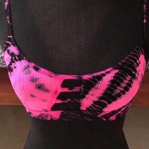 Emma & Sam Pink and Black Tie-Dye Bra